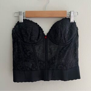 Vintage Black Lace Bustier Corset Top 34B